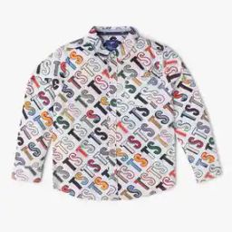 Boys Typographic Print Shirt with Patch Pocket-image-59