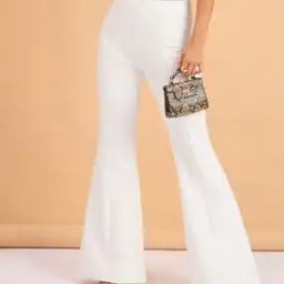 Women Flat-Front Slim Fit Trousers-image-7