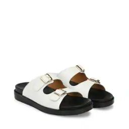 Slip-On Sandals with Buckle Detail-16