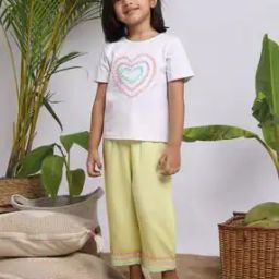 Girls Embroidered Pants & Top Set-image-59
