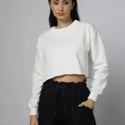 Women Crew-Neck Crop Sweatshirt-picture-49