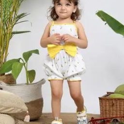 Girls Graphic Print Regular Fit Playsuit-image-0
