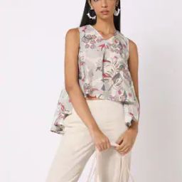 Printed V-Neck Top-14