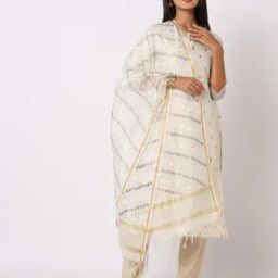 Floral Print Dupatta with Tassels-1
