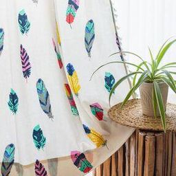 Feather Print Door Curtain-0