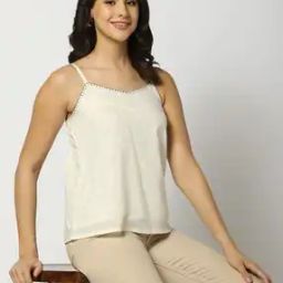 Cotton Yarn Dyed A-Line Strappy Top-image-42