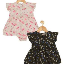 creative kid's Pack of 2 Pineapple Print Round-Neck Rompers-picture-17