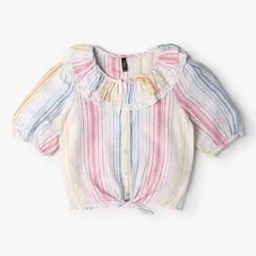 Girls Striped Relaxed Fit Shirt-image-15