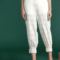 Women Embroidered Relaxed Fit Flat-Front Pants-picture-35