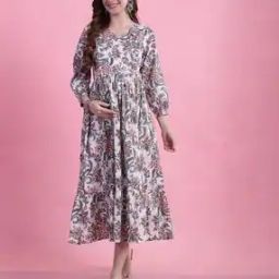 Women Floral Print Fit & Flare Dress-image-4