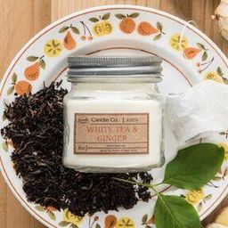 White Tea & Ginger Scented 8oz Glass Jar Scented Candle-35