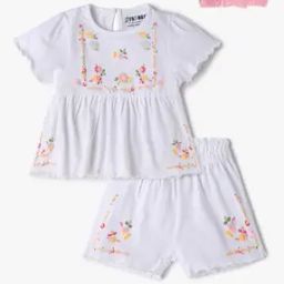 Girls Floral Print Top & Shorts Set-image-39