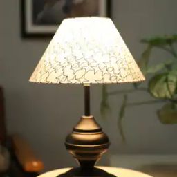 Metal Table Lamp Urn White Star Prints-28