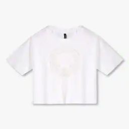 Girls Relaxed Fit Crew-Neck T-Shirt with Ruched Flower-image-26