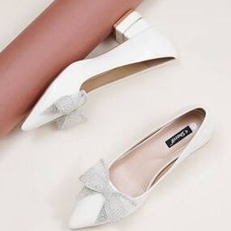 Women Embellished Slip-On Stilettos with Bow Accent-image-95