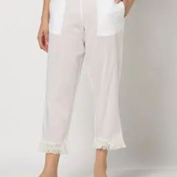Women Straight Pants with Lace Trims-picture-33