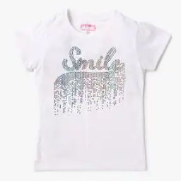 Girls Embellished Regular Fit Round-Neck T-Shirt-image-60