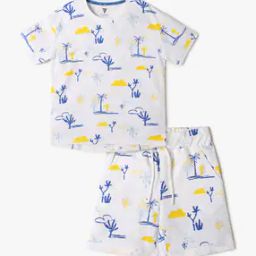 Boys Printed Regular Fit T-Shirt with Shorts-image-14