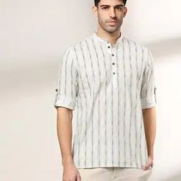 Leaf Print Slim Fit Shirt Kurta-image-78