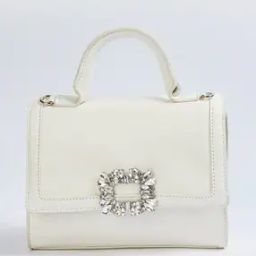 Women Embellished Satchel with Flap Over-picture-6