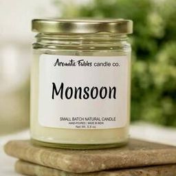 Monsoon Fragrance Glass Jar Candle with Lid-image-0