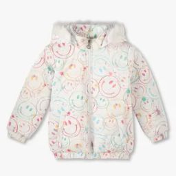 Girls Smiley Print Regular Fit Hoodie-image-58