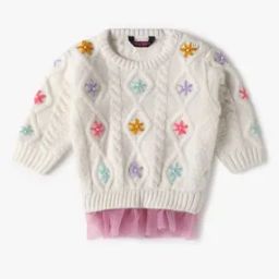 Girls Embroidered Peplum Sweater-image-22