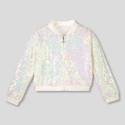 Girls Sequin Embellished Zip-Front Bomber Jacket-image-85