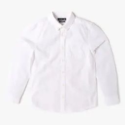Boys Slim Fit Cotton Oxford Shirt with Patch Pocket-image-54