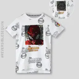 Boys Spider Man Print Relaxed Fit Round-Neck T-Shirt-image-26
