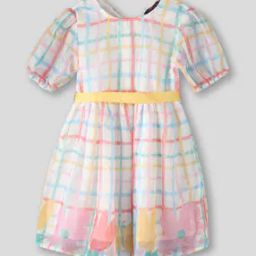 Girls Checked Fit & Flare Dress-picture-26
