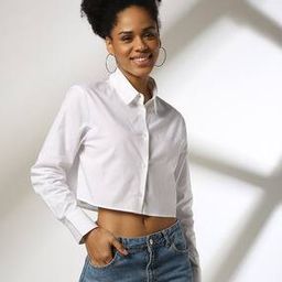 Women Regular Fit Cotton Crop Shirt-image-28