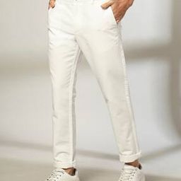 Men Tapered Fit Flat-Front Chinos-image-93