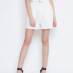 Pleat-Front Shorts with Fabric Belt-image-10