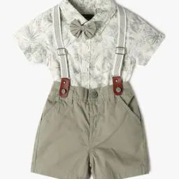 Boys Tropical Print Shirt with Trousers & Suspender-image-44