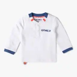 Boys Embroidered Regular Fit Henley T-Shirt-image-61