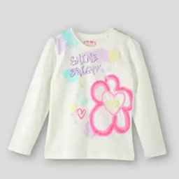 Girls Printed Regular Fit Round-Neck T-Shirt-34
