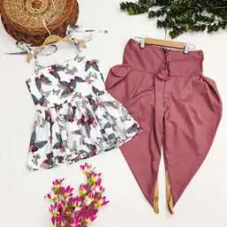 Girls Butterfly Print 2-Piece Kurta Set-image-8