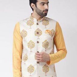 Floral Print Nehru Jacket with Insert Pocket-4