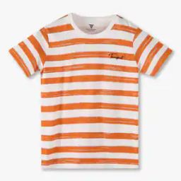 Boys Striped Relaxed Fit Crew-Neck T-Shirt-image-79