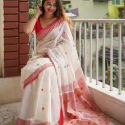 Women Woven Saree with Contrast Border-image-45