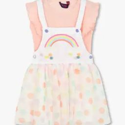 Girls Printed Dungaree & Top Set-image-42