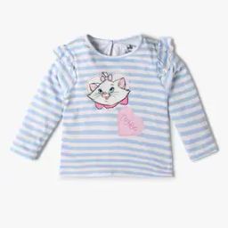 Girls Striped Regular Fit Cotton Round-Neck T-Shirt-picture-3