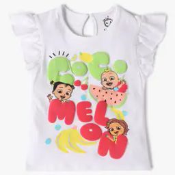 Girls Graphic Print Regular Fit Crew-Neck T-Shirt-image-93