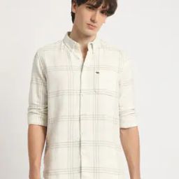 Men Checked Slim Fit Shirt with Patch Pocket-image-96