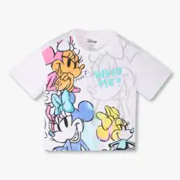 Girls Minnie Mouse Print Crew-Neck T-Shirt-image-49
