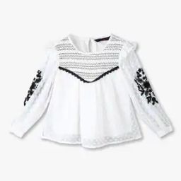 Girls Swiss Dot Regular Fit Top-image-20