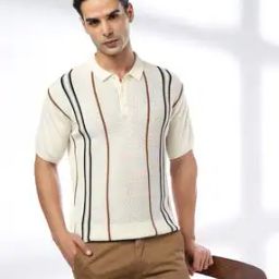 Men Striped Slim Fit Polo T-Shirt-image-24