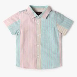 Boys Yarn-Dyed Striped Regular Fit Cotton Shirt-image-22