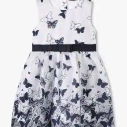Girls Butterfly Print A-Line Dress-image-16